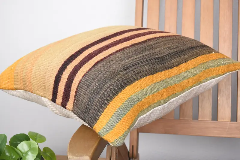 Home Decor Pillow, Pet Cushion, Handmade Throw Pillow Case, Throw Kilim Pillow, Kilim Pillow Cover, Pillow Cover, 18x18 Beige Cushion Case - 6