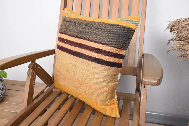 Home Decor Pillow, Pet Cushion, Handmade Throw Pillow Case, Throw Kilim Pillow, Kilim Pillow Cover, Pillow Cover, 18x18 Beige Cushion Case - 3