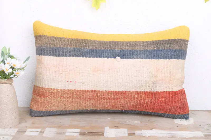 12x20 White Pillow Sham, Christmas Cushion Cover, Interior Designer Pillow, Kilim Pillow, Bed Pillow, Throw Kilim Pillow, Muted Pillow, Pillow - 2