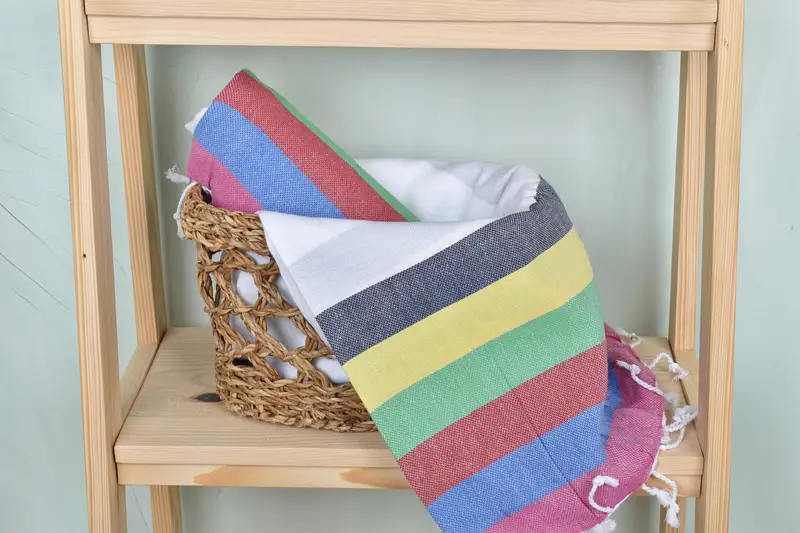 Turkish Towel USA, Sand-resistant towel, 70x40 Cotton Striped Towel, Gift For Boyfriend, Organic towel, Family Gift Basket, Personalized Towel Gift - 4