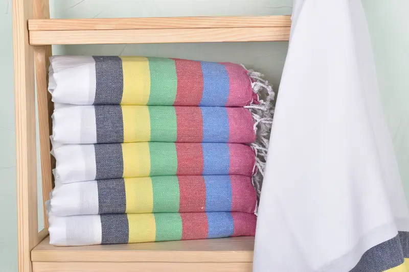 Turkish Towel USA, Sand-resistant towel, 70x40 Cotton Striped Towel, Gift For Boyfriend, Organic towel, Family Gift Basket, Personalized Towel Gift - 2