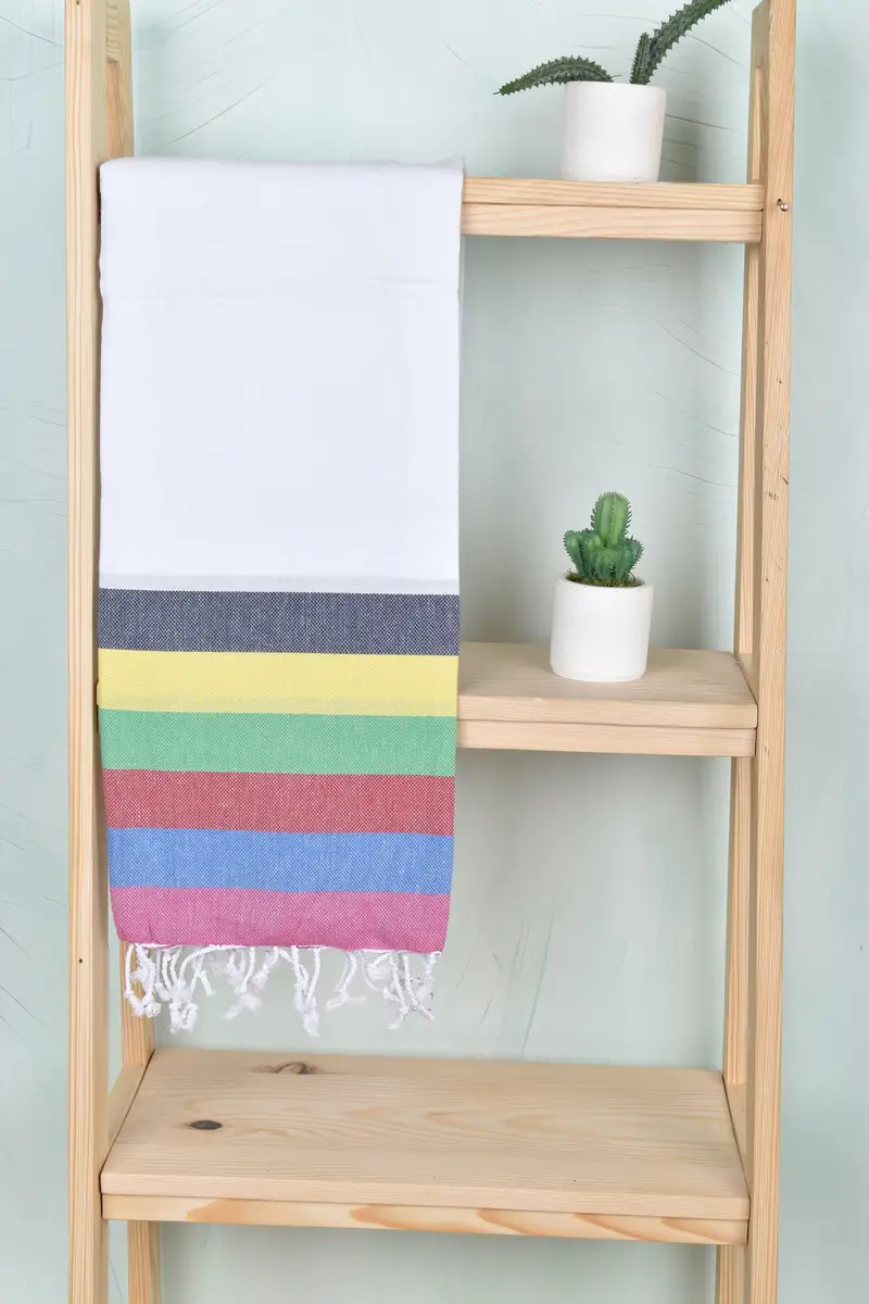 Turkish Towel USA, Sand-resistant towel, 70x40 Cotton Striped Towel, Gift For Boyfriend, Organic towel, Family Gift Basket, Personalized Towel Gift - 8