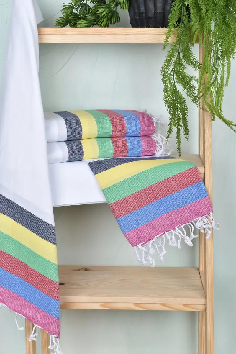 Turkish Towel USA, Sand-resistant towel, 70x40 Cotton Striped Towel, Gift For Boyfriend, Organic towel, Family Gift Basket, Personalized Towel Gift - 6
