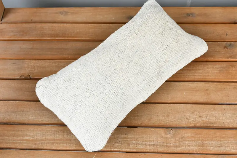 8x16 Beige Pillow, Handwoven Pillow Cover Pillow Cover, Cushion, Kilim Pillow, Kilim Pillow Cover, Boho Pillow Sham Cover - 2