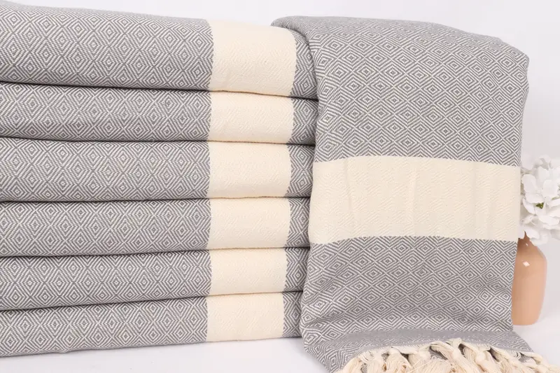 Monogram Blanket, Christmas Tablecloth, 92x80 Cotton Diamond Towel, Housewarming Gift, King Size Bedspread, Turkish Cotton Blanket, Turkish Blanket - 2