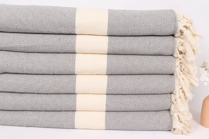 Monogram Blanket, Christmas Tablecloth, 92x80 Cotton Diamond Towel, Housewarming Gift, King Size Bedspread, Turkish Cotton Blanket, Turkish Blanket - 3