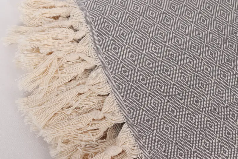 Monogram Blanket, Christmas Tablecloth, 92x80 Cotton Diamond Towel, Housewarming Gift, King Size Bedspread, Turkish Cotton Blanket, Turkish Blanket - 7