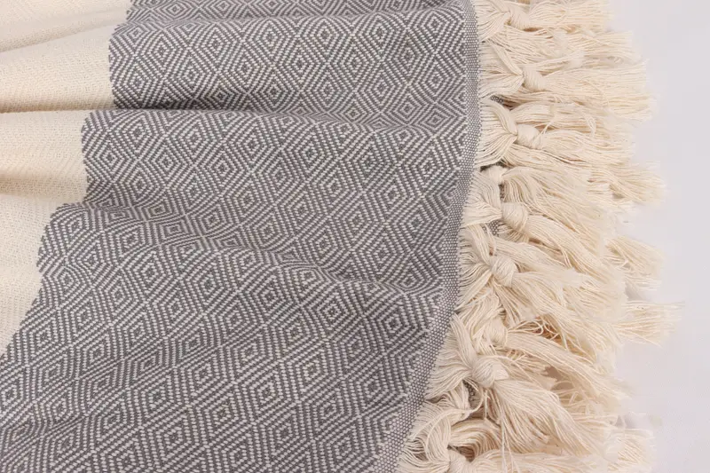 Monogram Blanket, Christmas Tablecloth, 92x80 Cotton Diamond Towel, Housewarming Gift, King Size Bedspread, Turkish Cotton Blanket, Turkish Blanket - 8