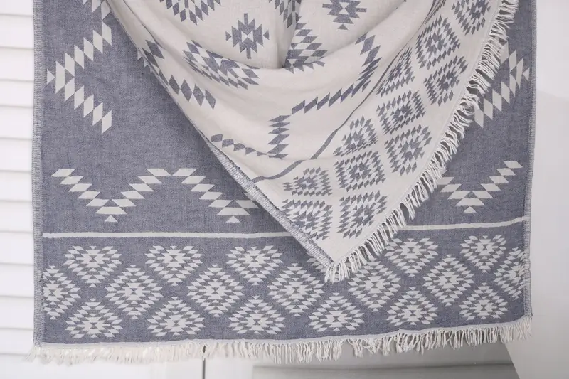 Navy Cotton Towel Personalized 36x71 Inches, Home Gift, Bachelorette Party