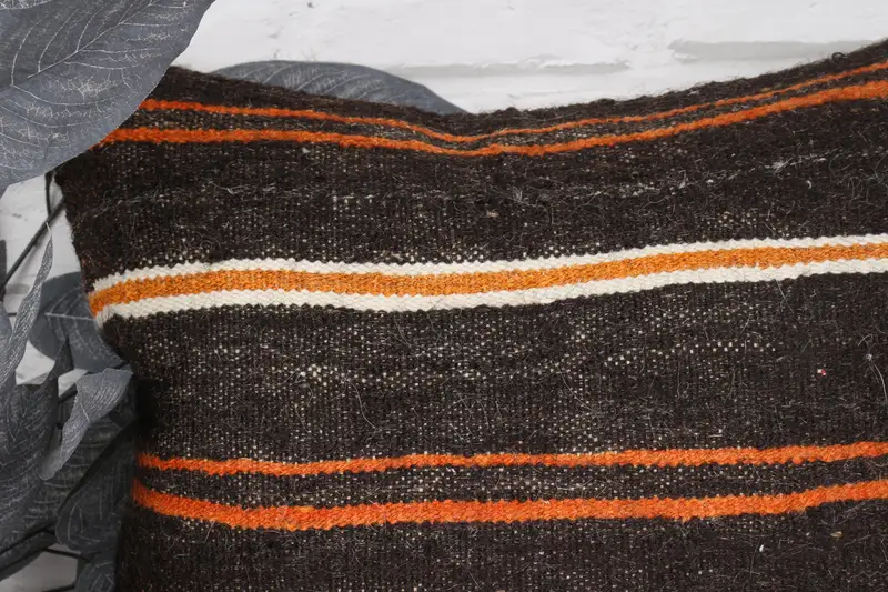 Pillow, Bed Pillow Case, Home Decor Pillow, 18x18 Brown Pillow Sham, Customized Cushion Case, Vintage Kilim Pillow, Interior Designer Pillow - 2
