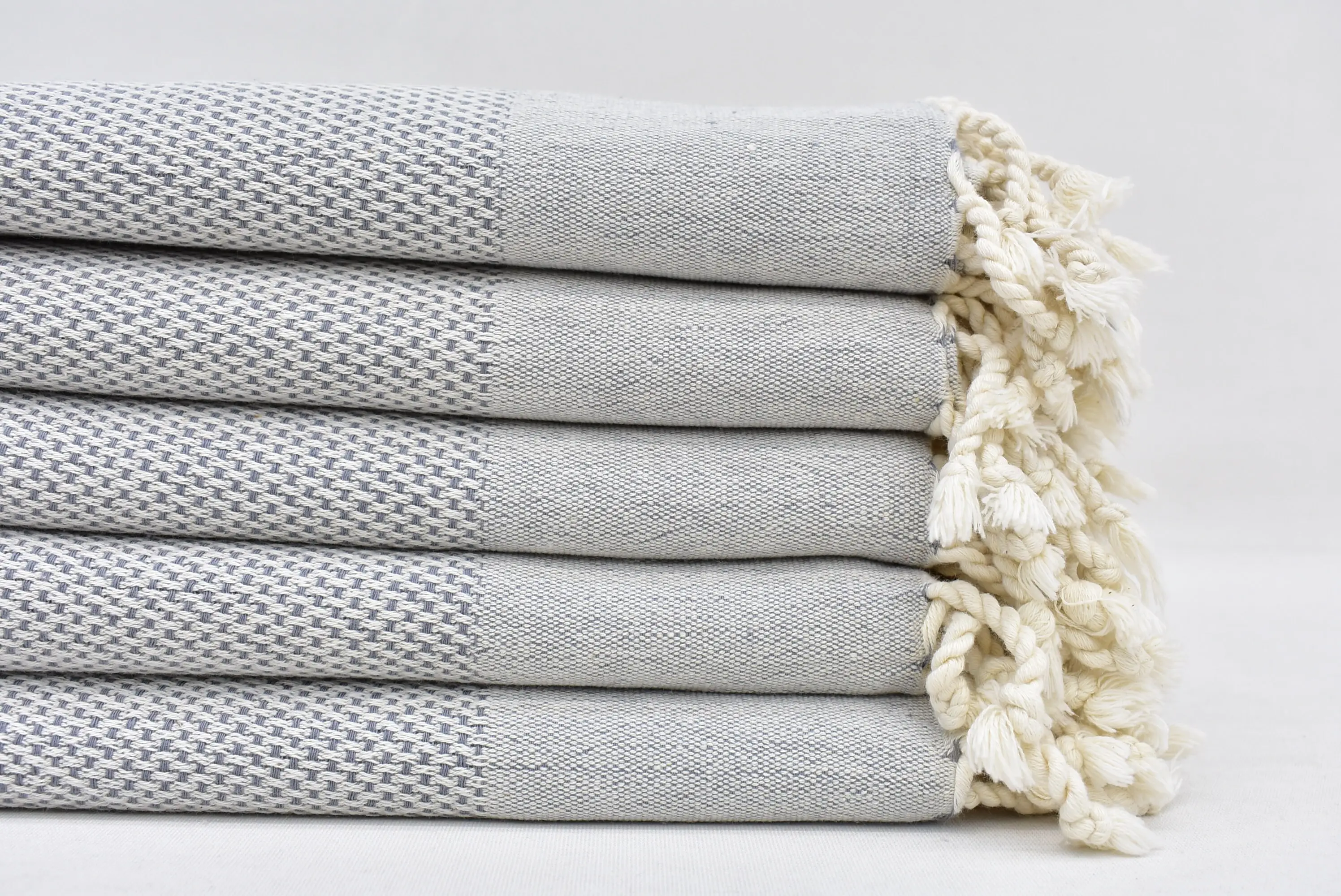Bathroom Towel Gray Polka Dot Tea Towel, Organic Cotton, 44x24 Inches - 1