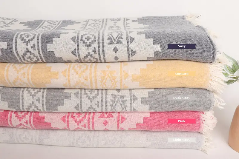 92x80 Cotton Kilim Towel, Bachelorette Party Favors, Wedding Day Gift For Bride, Monogram Blanket, Personalized Blanket, Turkish Cotton Blanket - 1