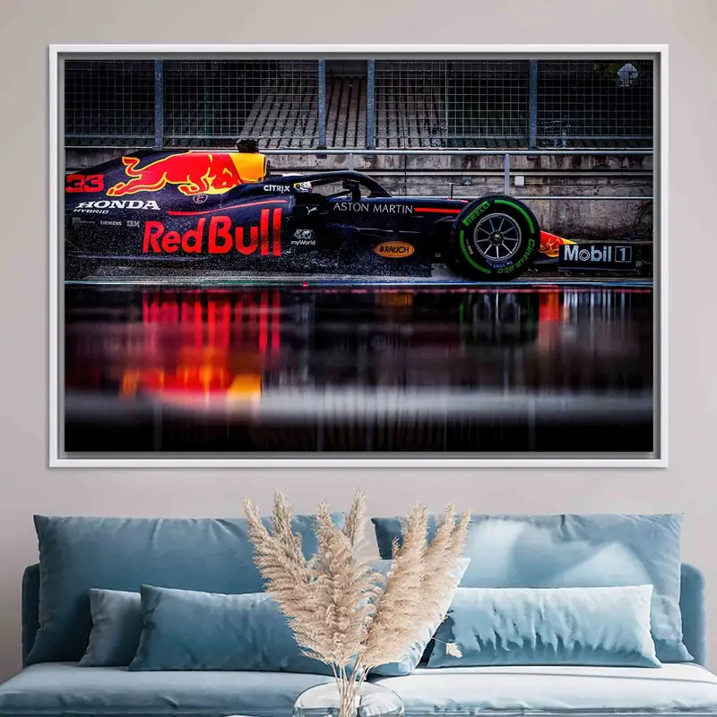 Elegante F1-Auto-Leinwand: Künstlerisches Geschenk für Rennsportliebhaber