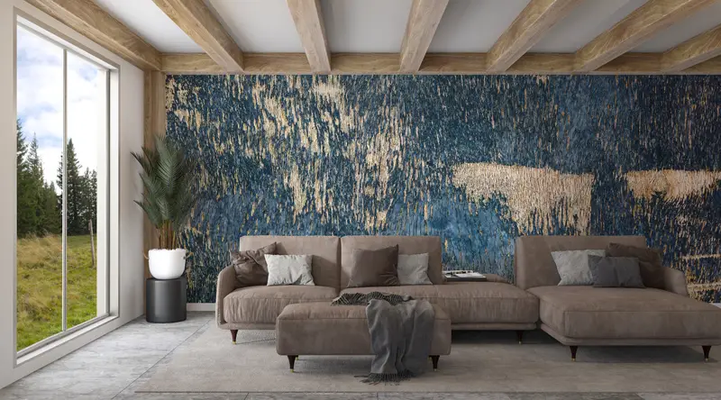 Old Plaster Wall Art, Texture Wall Poster, Modern Wall Mural, Plaster Effect Wall Paper, Abstract Wall Painting, - 1