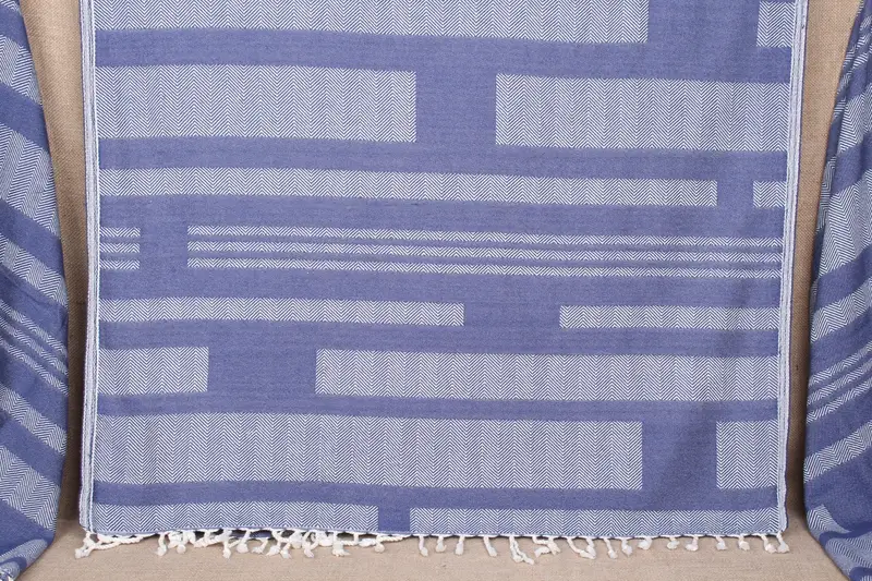 Personalized Turkish Towel Navy Chevron Monogram Beach Towel, 38x67 Inches