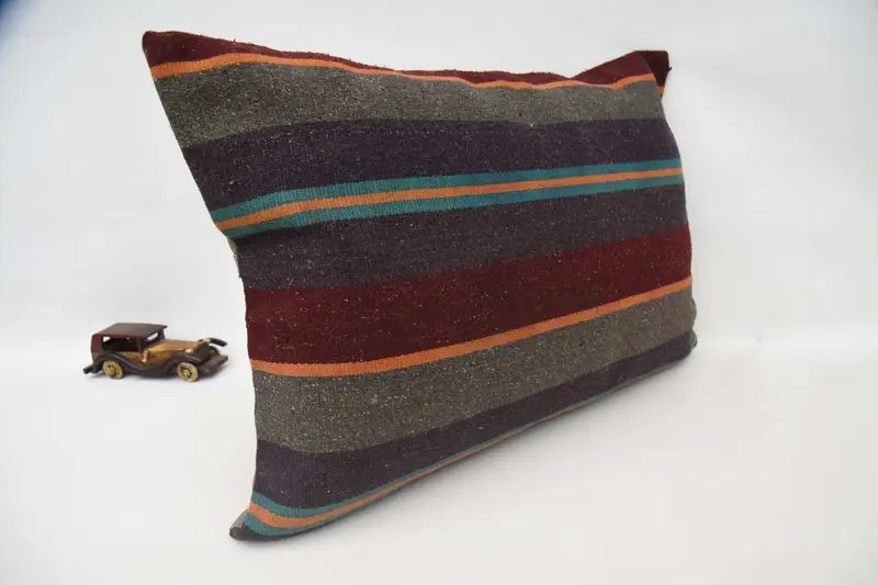 20x28 Brown Pillow Case, Cushion Case, Vintage Pillow, Living Room Throw Cushion Cover, Pillow for Sofa, Vintage Kilim Throw Pillow - 3