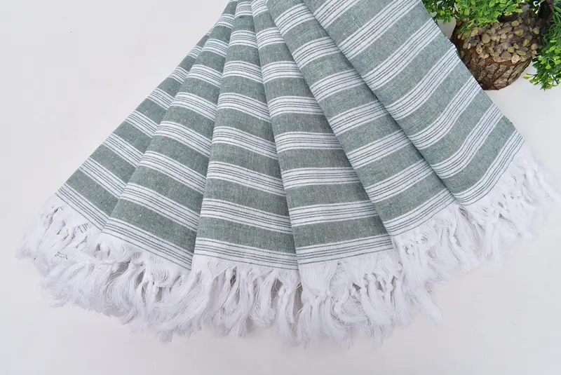 Summer Gift, 70x40 Cotton Striped Towel, Memorial Gift, Bachelorette Party Gift, Turkish beach towel, Family Gift Basket, Peshtemal Towel USA - 4