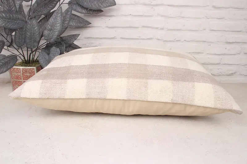 Boho Pillow Sham Cover, Luxury Cushion Cover, Interior Designer Pillow, Vintage Kilim Pillow, Pillow Cover, 16x24 White Pillow Cover - 5