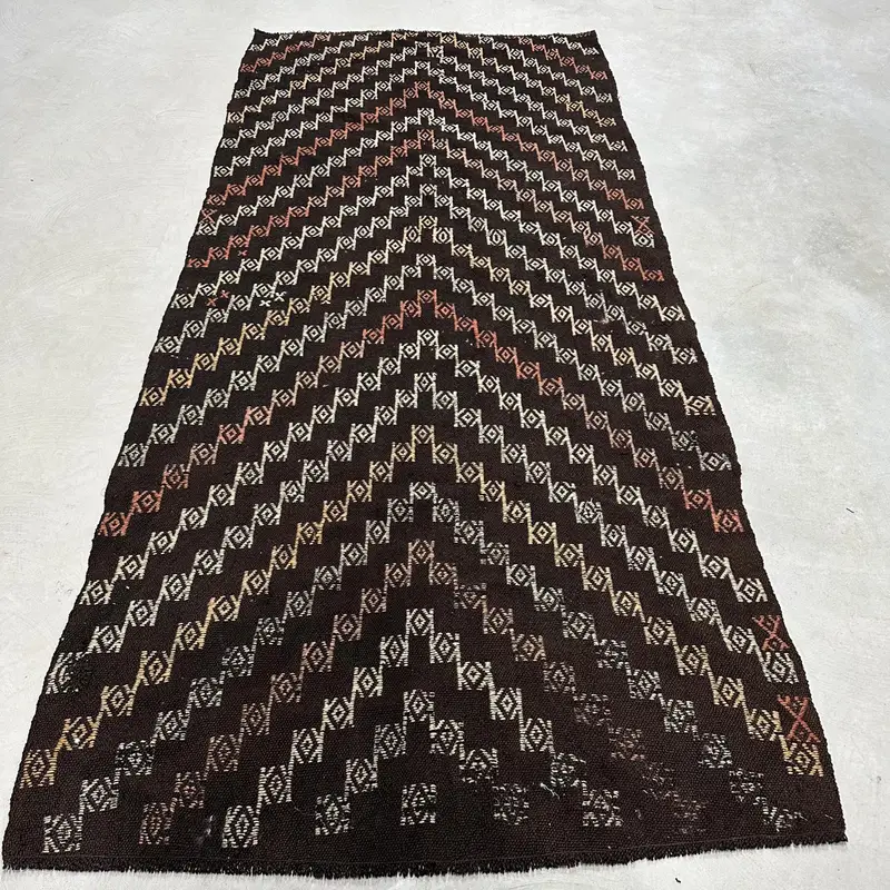 Zarif Kahverengi Bej İran Halısı, 4,3x9,4 ft Şık Dekor