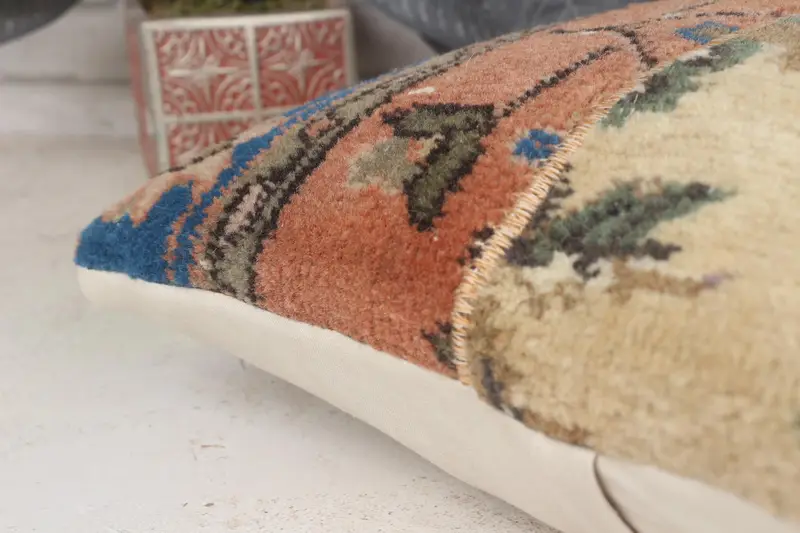 Bench Cushion Case, Kilim Pillow Cover, Vintage Pillow, 14x14 Beige Pillow Sham, Boho Pillow Sham Cover, Cushion Cover, Pet Pillow Sham - 7