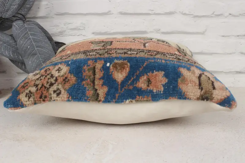 Bench Cushion Case, Kilim Pillow Cover, Vintage Pillow, 14x14 Beige Pillow Sham, Boho Pillow Sham Cover, Cushion Cover, Pet Pillow Sham - 5