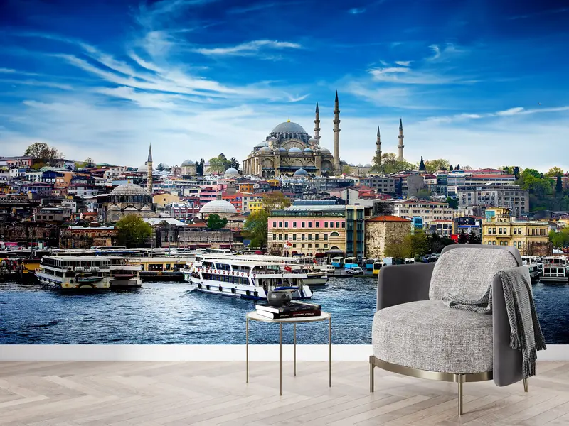 Modern Wall Paper, Paper Wall Art, Turkey Wall Paper, , Wall Paper Peel and Stick, Landscape Wall Poster, - 2