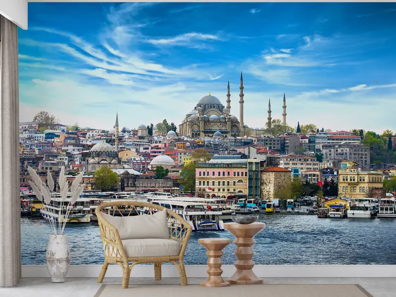 Modern Wall Paper, Paper Wall Art, Turkey Wall Paper, , Wall Paper Peel and Stick, Landscape Wall Poster, - 5