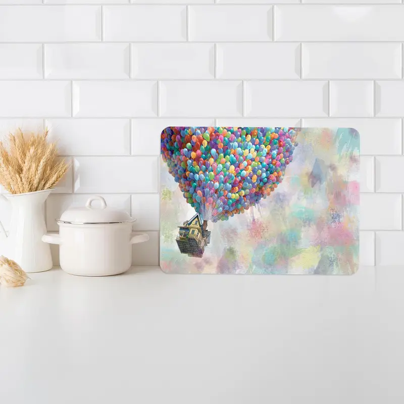 Gökkuşağından Esinlenen Temperli Güvenlik Tasarımlı Cam Kesme Tahtası