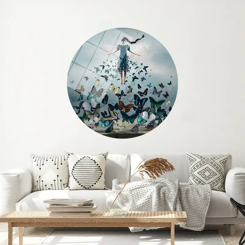 Elegant Canvas: Abstract Woman with Butterflies - Unique Gift