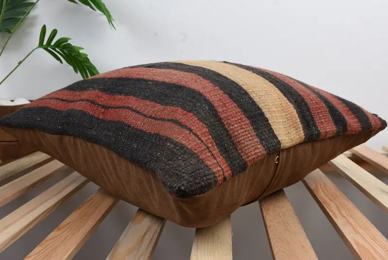 Floor Pillow Cover, Vintage Kilim Throw Pillow, Vintage Pillow, Pillow Sham, Boho Chic Pillow Cover, 20x20 Red Cushion, Home Decor Pillow - 6