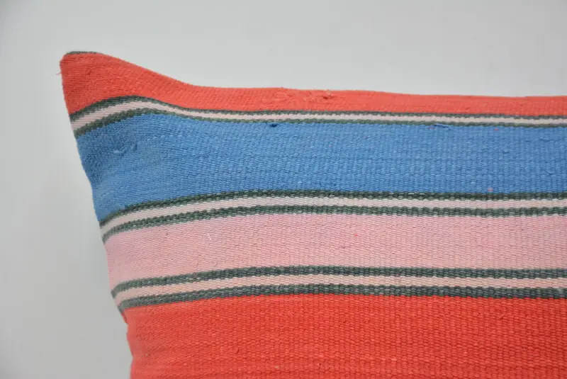 Red & Blue Embroidered Throw Pillow, 20x28 Inches Size Pillow - 2