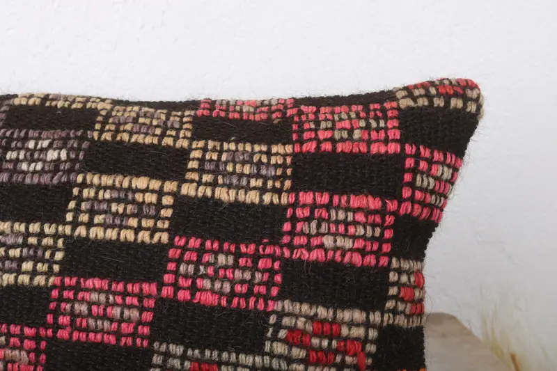 Throw Kilim Pillow, Vintage Throw Cushion, Shabby Chic Pillow Sham, Vintage Kilim Throw Pillow, 12x24 Brown Pillow Case, Pillow for Couch, Cushion - 5