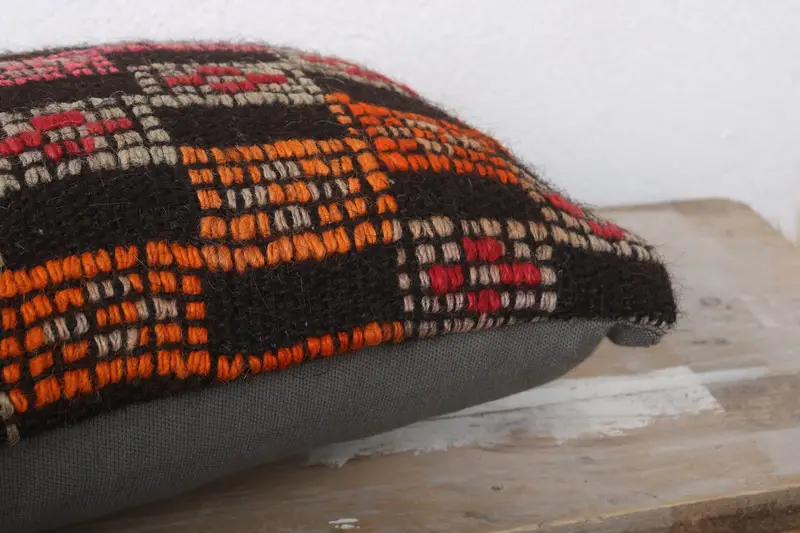 Throw Kilim Pillow, Vintage Throw Cushion, Shabby Chic Pillow Sham, Vintage Kilim Throw Pillow, 12x24 Brown Pillow Case, Pillow for Couch, Cushion - 6