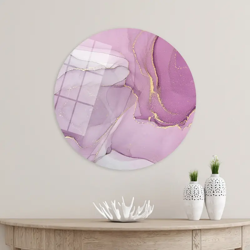 現代的なピンク大理石とゴールドプリントのキャンバスアート