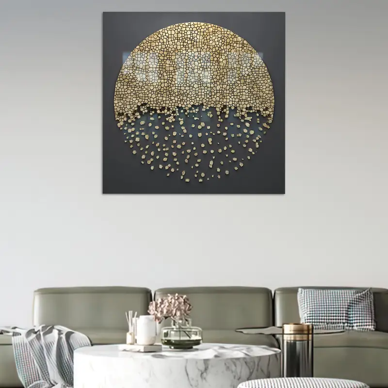 エレガントなゴールドプリントの高級ガラス：モダンなブラック＆ファッションデザイン