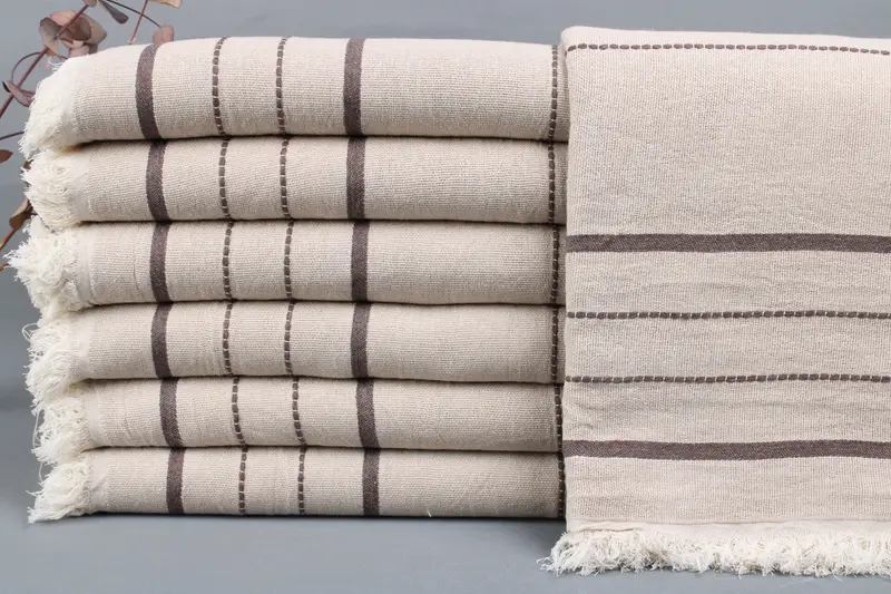 Personalized Turkish Beach Towel Beige, 40x71 Inches