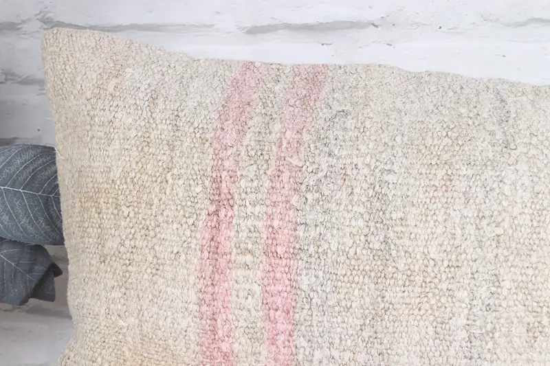 Authentic Pillow, Outdoor Pillow Sham, Pillow Sham, Turkish Kilim Pillow, Vintage Pillow, 16x48 White Pillow Cover, Boho Pillow Sham Cover - 2