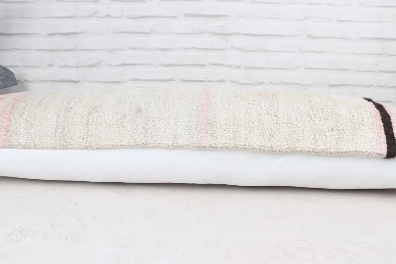 Authentic Pillow, Outdoor Pillow Sham, Pillow Sham, Turkish Kilim Pillow, Vintage Pillow, 16x48 White Pillow Cover, Boho Pillow Sham Cover - 6