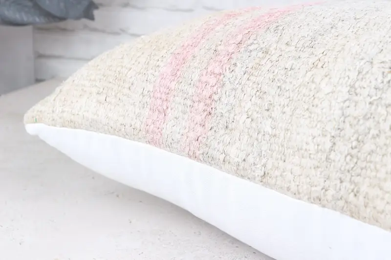Authentic Pillow, Outdoor Pillow Sham, Pillow Sham, Turkish Kilim Pillow, Vintage Pillow, 16x48 White Pillow Cover, Boho Pillow Sham Cover - 8