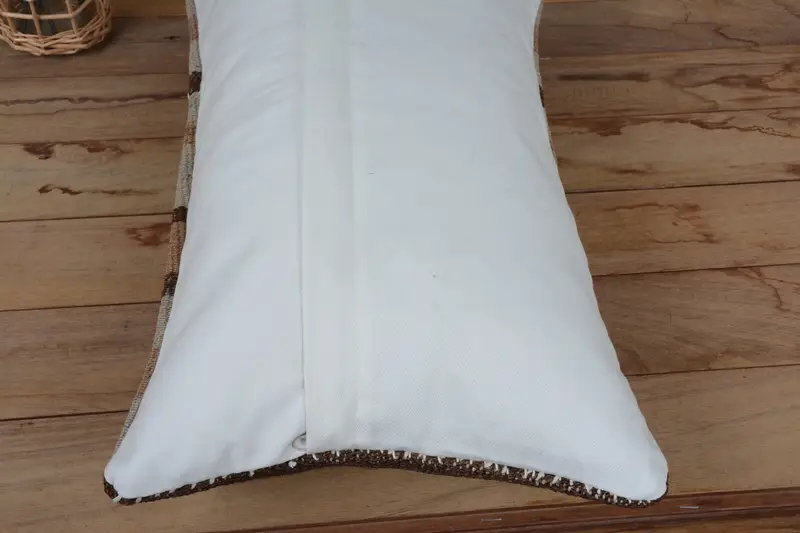 Interior Designer Pillow, Vintage Kilim Pillow, Pillow for Couch, 12x20 Beige Cushion Case, Pillow Sham, Boho Throw Cushion Cover - 6