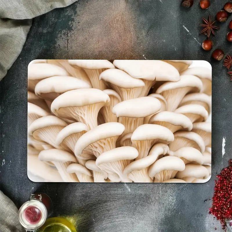 Mantar Baskılı Cam Kesme Tahtası, Beyaz, Mutfağın Temeli