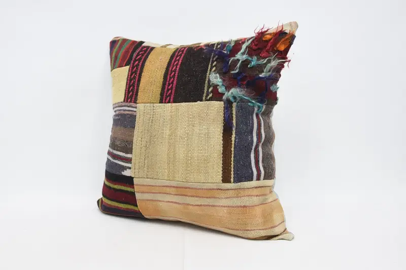 Handwoven Pillow Cover Pillow Case, Pillow for Sofa, 28x28 Beige Cushion Case, Pillow Cover, Boho Pillow Sham Cover, Turkish Pillow - 4
