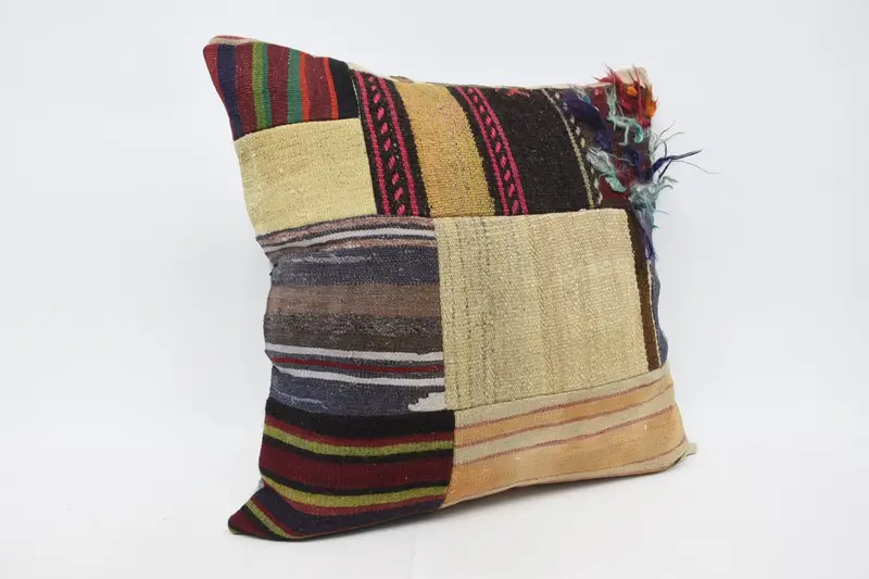 Handwoven Pillow Cover Pillow Case, Pillow for Sofa, 28x28 Beige Cushion Case, Pillow Cover, Boho Pillow Sham Cover, Turkish Pillow - 3