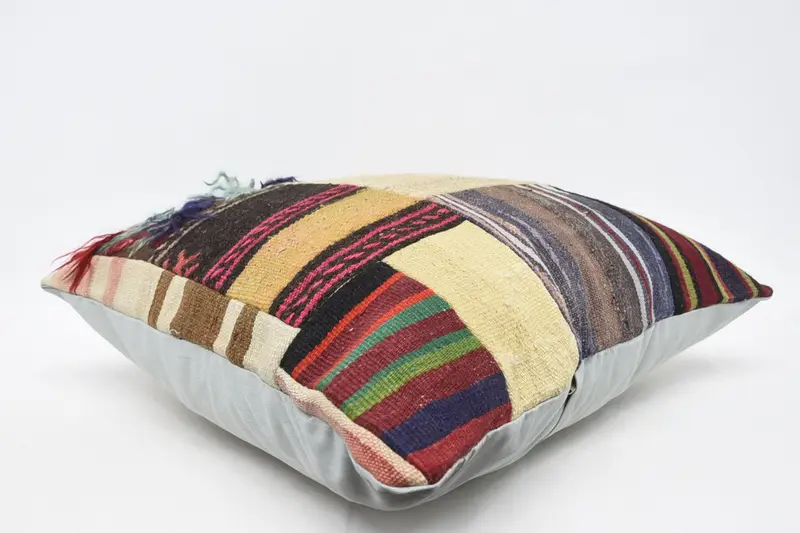 Handwoven Pillow Cover Pillow Case, Pillow for Sofa, 28x28 Beige Cushion Case, Pillow Cover, Boho Pillow Sham Cover, Turkish Pillow - 6