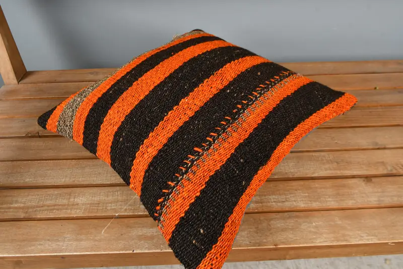 Custom Pillow Case, Handwoven Pillow Cover Cushion Case, Antique Pillows, Throw Kilim Pillow, Cushion Case, Kilim Pillow, 16x16 Beige Pillow Case - 2