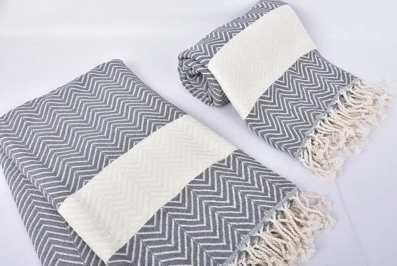 Christmas Gift, Girls Weekend Getaways Ideas, Personalized Towel, Scarf Towel, Luxury towel, 70x40 Cotton Zig zag Towel, Organic Towel, Custom Gift - 7
