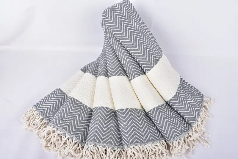 Christmas Gift, Girls Weekend Getaways Ideas, Personalized Towel, Scarf Towel, Luxury towel, 70x40 Cotton Zig zag Towel, Organic Towel, Custom Gift - 4
