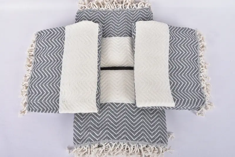 Christmas Gift, Girls Weekend Getaways Ideas, Personalized Towel, Scarf Towel, Luxury towel, 70x40 Cotton Zig zag Towel, Organic Towel, Custom Gift - 6