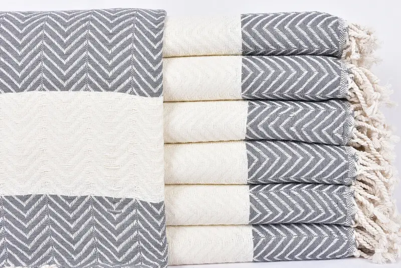 Christmas Gift, Girls Weekend Getaways Ideas, Personalized Towel, Scarf Towel, Luxury towel, 70x40 Cotton Zig zag Towel, Organic Towel, Custom Gift - 1