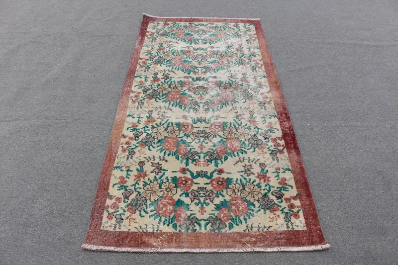 レッドオンブレラグ、3.4x6.7フィートのシックでモダンな装飾